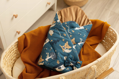 Mbështjellës për bebe Sensillo Velvet Teddy Bears, 75x75 cm, kadife karamel