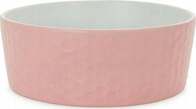 Pjatë qeramike Barry King për mace dhe qen, 12cm, model huall, rozë