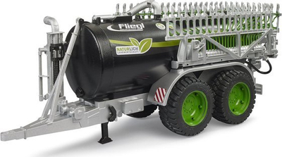 Lodër rimorkio Bruder Fliegl Barrel Trailer Jumbo Line Plus 02036, shkallë 1/16, për traktorë, e zezë