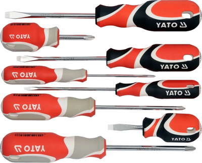 Set i kaçavidave Yato, PL 4-6.5 mm, PH0-PH2, 8 copë