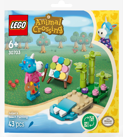 Set LEGO Animal Crossing Julian pikturon te plazhi 30703, 43 copa, mosha 6+