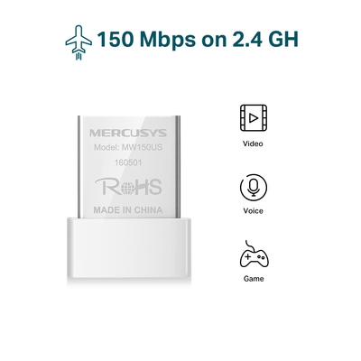 Përshtatës Mercusys A150, USB 2.0, wireless, 150 mbps