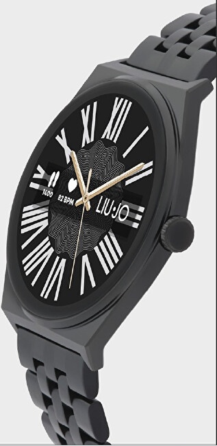 Orë dore për meshkuj Liu Jo Smartwatch Slim Man 2.0 SWLJ185, e zezë