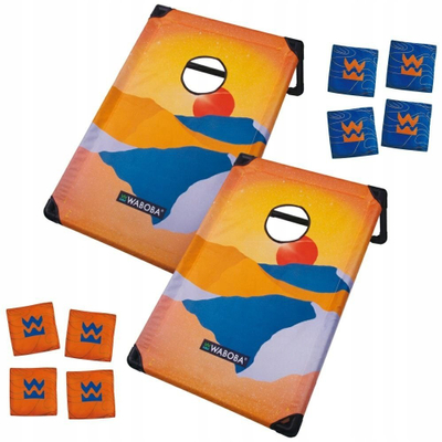 Lojë cornhole Waboba Travel, set me 2 tabela, 8 qese, shumëngjyrëshe