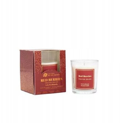 Qiri aromatik La Casa de los Aromas Scented Candle Christmas Red Berries, aromë fruta të kuqe, i kuq