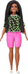 Kukull Barbie Fashionistas me gërsheta brune, bluzë neon jeshile, pantallona rozë