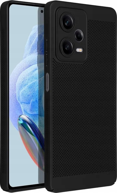 Mbrojtëse telefoni Breezy për Xiaomi Redmi Note 13, me vrima, plastike, e zezë