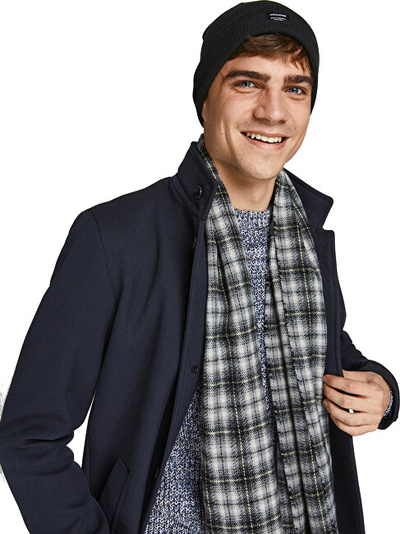 Set për meshkuj Jack&Jones, shall + kapele, i zi/bardhë