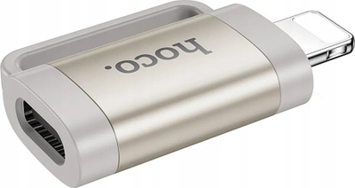 Adapter OTG Hoco UA31B Lightning në USB C, 2A, gri