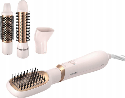 Stilizues flokësh Philips BHA310/00, 2 në 1 tharëse edhe furçë rrotulluese, me jonizim, i bardhë