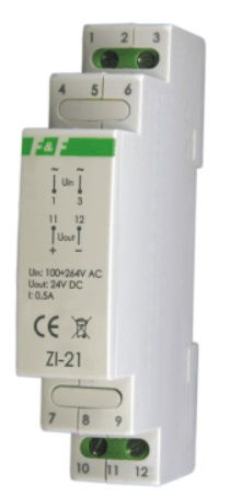 Furnizim impulsiv F&amp;F ZI-20, 12V DC 1A, 12W, për shinë TH-35