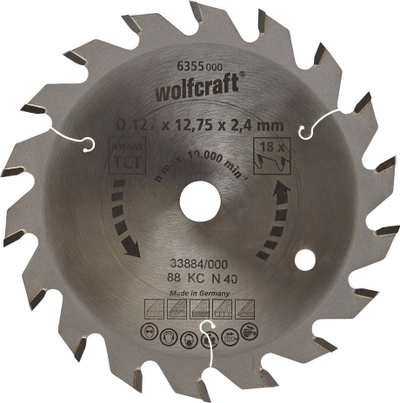 Teh rrethor Wolfcraft HM, 127 mm, për dru, argjendtë