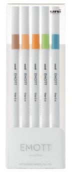 Set stilolapsa fineliner Emott Nature, 5 copë, ngjyra të përziera