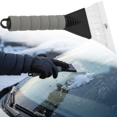 Heqës akulli për xhamat e makinës Dunlop, 25 cm, me dorezë sfungjeri, gri