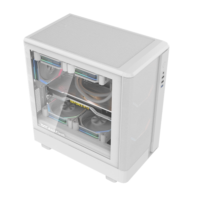 Kasa kompjuteri Darkflash DB330M Mesh, ITX M-ATX, xham i temperuar, e bardhë