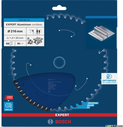 Teh rrethor Bosch EXPERT Aluminium 2608902124, 216mm, 66 dhëmbë, për sharra pa kabllo