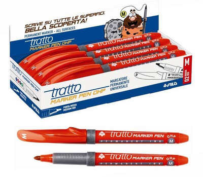 Marker permanent Tratto Marker Pen OHP M, majë mesatare 1.0 mm, i kuq