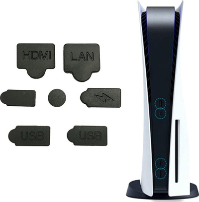 Set tapa mbrojtëse PSP30 për PS5, 7 copë, silikon, i zi