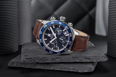 Orë dore Tommy Hilfiger 1792163, kronograf, 41mm, rrip lëkure kafe