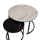 Tavolinë për kafe 2-pjesësh MDF marble mix & këmbë të zeza Φ80–48 cm (HM8763.14), zezë