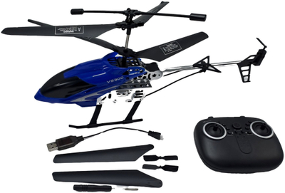 Helikopter RC Fleg Devil III, me karikim me USB, me telekomandë, blu me të zezë