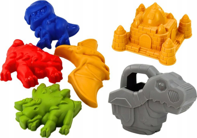Set me rërë LEAN Toys Dinosaurs 18518, me forma dinosauri, shumëngjyrësh