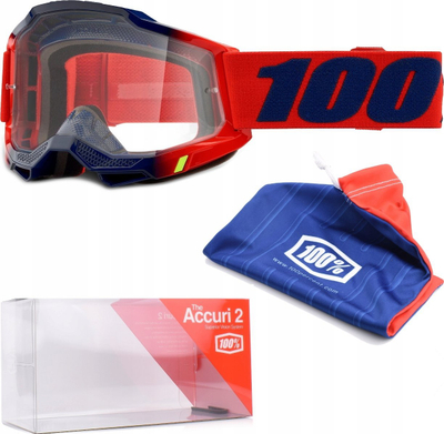 Syze motokrosi 100% Accuri 2 Kearny, lente transparente anti-fog, rrip 45mm me silikon