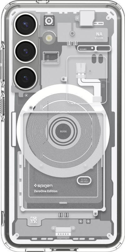 Mbështjellës telefoni Spigen Ultra Hybrid Mag për Samsung Galaxy S25, MagSafe, i bardhë