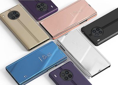 Kapak telefoni Clear View për Huawei Nova 8i, me flap, i zi