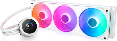 Ftohës uji për procesor NZXT Kraken Plus 360 RGB, 360 mm, me ekran LCD, i bardhë