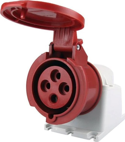 Prizë fikse industriale Famatel ECO SpeedPRO 23396, 32A 4P 400V, IP44, e kuqe