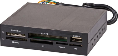 Внатрешен читач на картички Akyga AK-CA-37, USB 2.0, 3.5", црн