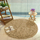 Tapet rrumbullak Strado Round Shaggy, 160x160 cm, 3.5 cm i trashë, bej i çelët