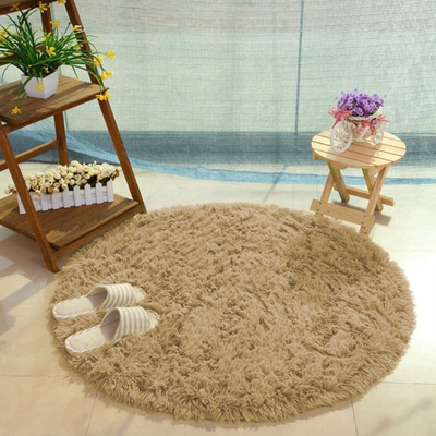 Tapet rrumbullak Strado Round Shaggy, 160x160 cm, 3.5 cm i trashë, bej i çelët