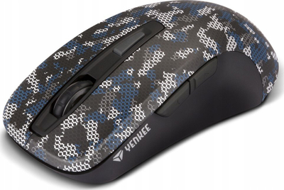 Maus wireless për gaming Yenkee YMS 2040BE Saigon, 2400 DPI, USB, kamuflazh gri me blu