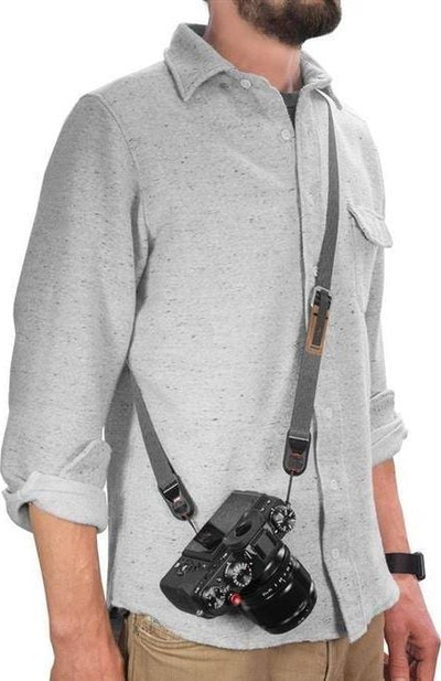Rrip qafe për aparat Peak Design Leash v3, i rregullueshëm 83–145 cm, gri ash