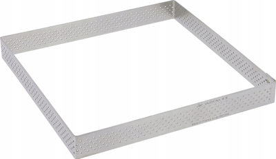 Unazë pjekje katrore De Buyer 3099.22, çelik inox me vrima, gri