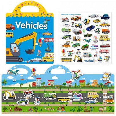 Liber me ngjitësa Askato Vehicles, format 31 x 70.5 cm, me dorezë, shumëngjyrësh