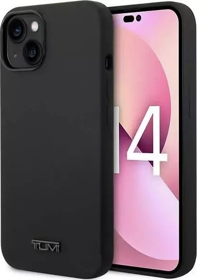 Mbulesë telefoni TUMI Liquid Silicone për iPhone 14 Plus, e zezë