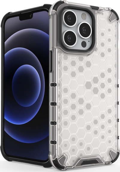 Mbrojtëse telefoni Hurtel Honeycomb për iPhone 13 Pro, kornizë xhel TPU, e zezë