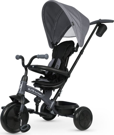 Tricikel për kalamaj Qplay Elite Platinum, rrotullim 360°, për 10-72 muaj, gri