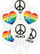 Balona Belbal Love and Peace, 30 cm, set me 6 copë, t’bardha