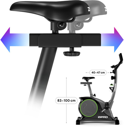 Biçikletë stacionare magnetike Zipro Nitro RS, kompjuter LCD, deri 150kg, e zezë