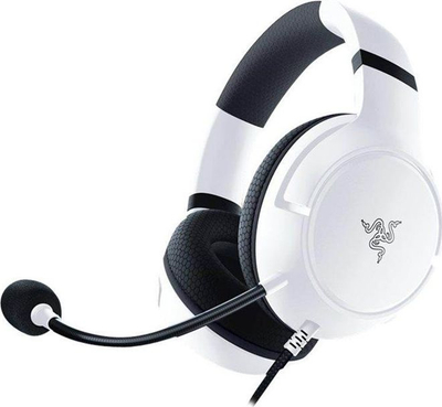 Гејминг слушалки со микрофон Razer Kaira X, со кабел, бели и црни