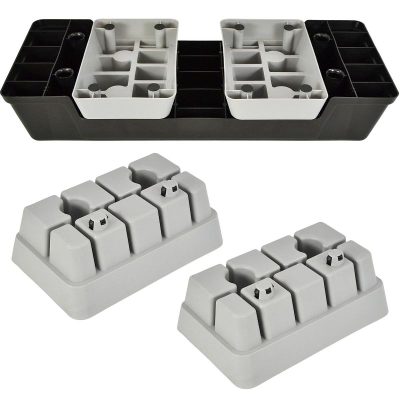 Platformë aerobie Eb Fit Step, 70 cm, lartësi e rregullueshme, gri e zezë