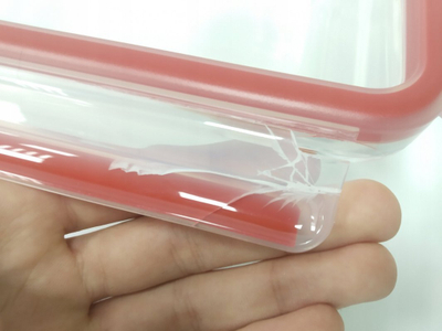 Enë ruajtëse Emsa Clip&amp;Close Glass, 1.3L, qelq, e kuqe