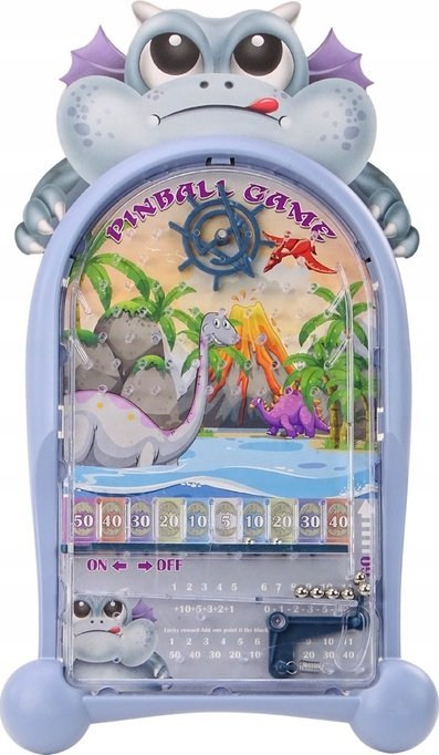 Lojë pinball LeanToys Dinosaurs Dragon, për fëmijë, blu
