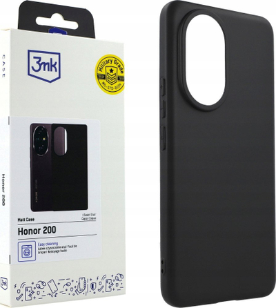 Këllëf telefoni 3MK Matt Case për Honor 200, mbrojtës, i zi