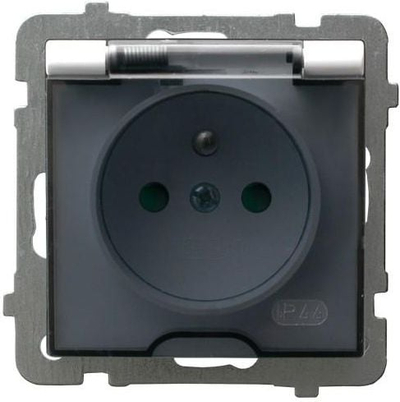 Prizë me tokëzim Ospel Splashproof GPH-1GZP/m/00/d, IP44, kapak transparent, e bardhë