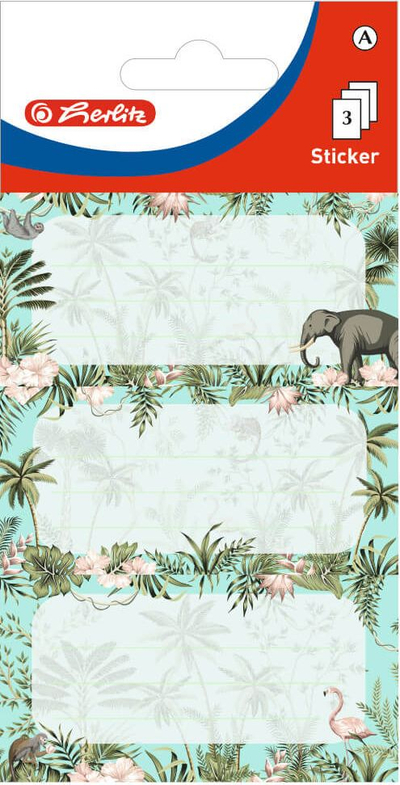 Etiketa libri Herlitz Tropical, vetëngjitëse, 76 x 35 mm, shumëngjyrëshe